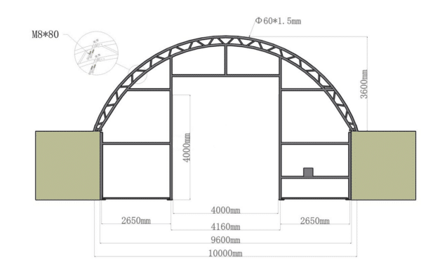 Prístrešky pre kontajnery 10 x 6 x 3,6 m - Image 4