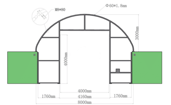 Prístrešky pre kontajnery 8 x 12 x 3 m - Image 4