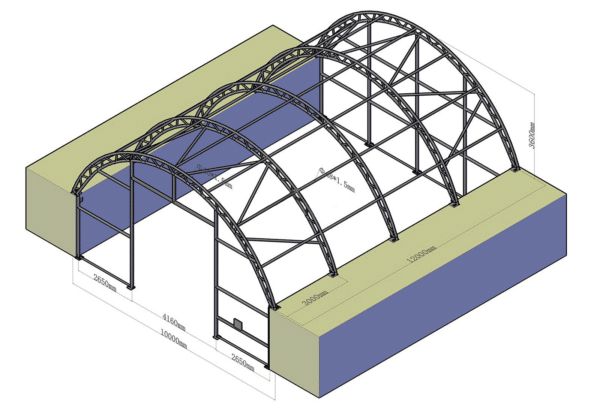 Prístrešky pre kontajnery 10 x 12 x 3,6 m - Image 2