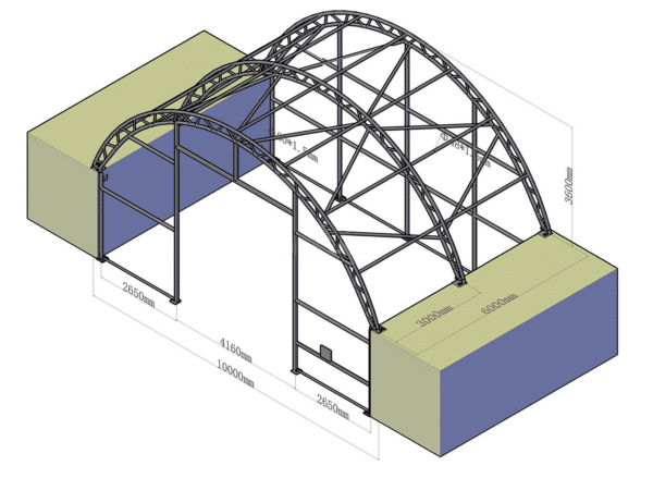 Prístrešky pre kontajnery 10 x 6 x 3,6 m - Image 2