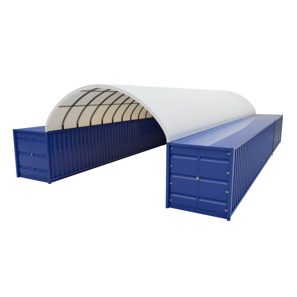 Prístrešok na lodné kontajnery 6m x 18m x 2m