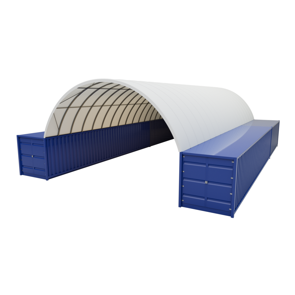 Prístrešok na lodné kontajnery 8m x 18m x 3m