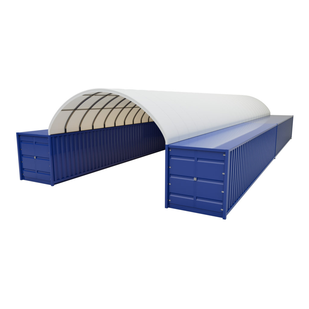 Prístrešok na lodné kontajnery 6m x 24m x 2m