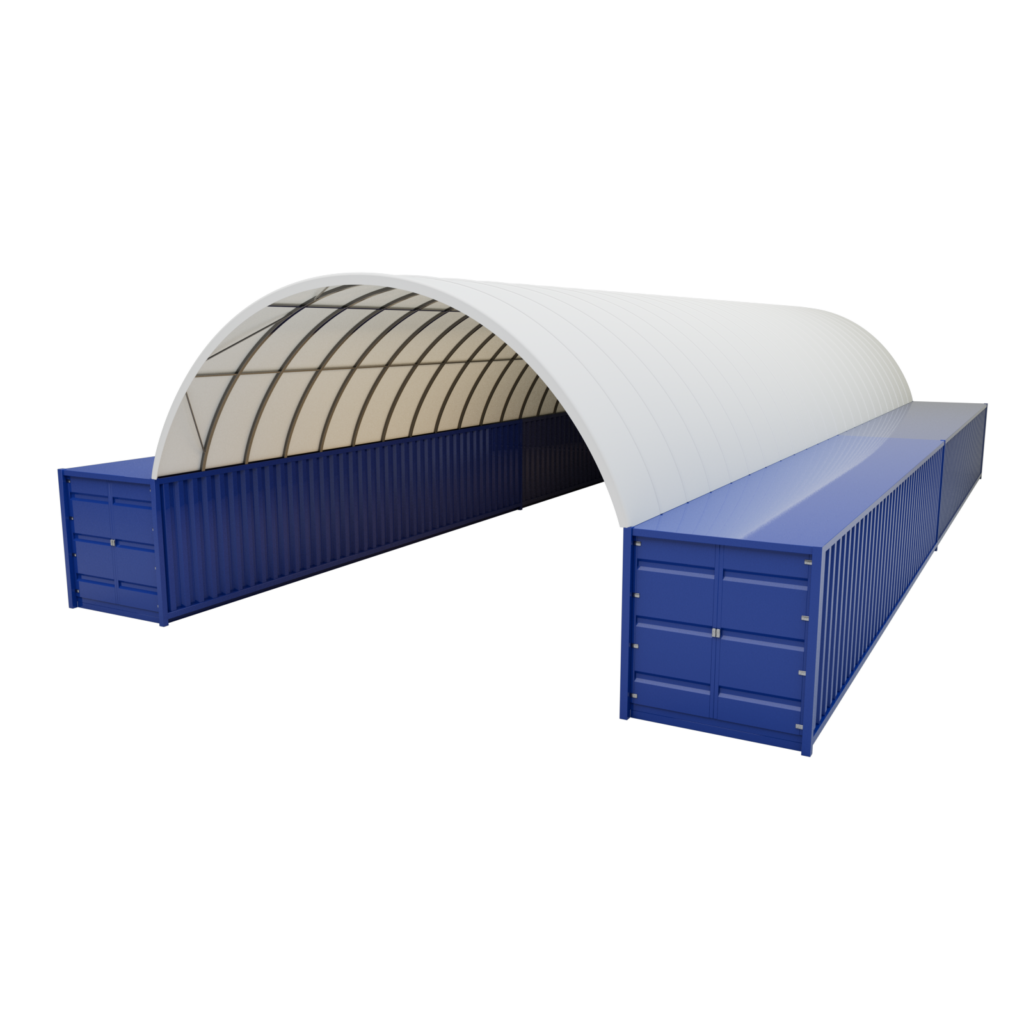 Prístrešok na lodné kontajnery 8m x 24m x 3m
